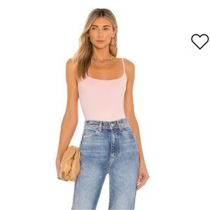 Free People Pink Bodysuit Criss Cross Back Rose